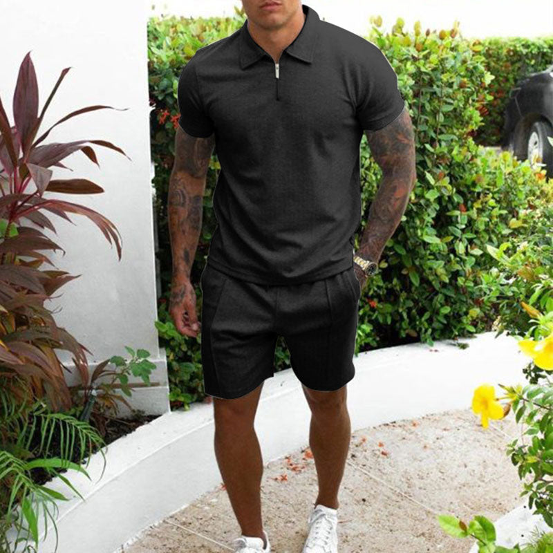 Herren Zweiteiliges Polo und Shorts Set