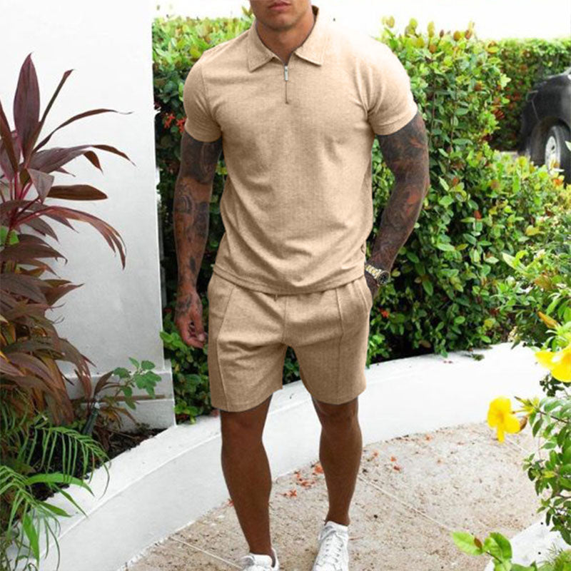Herren Zweiteiliges Polo und Shorts Set