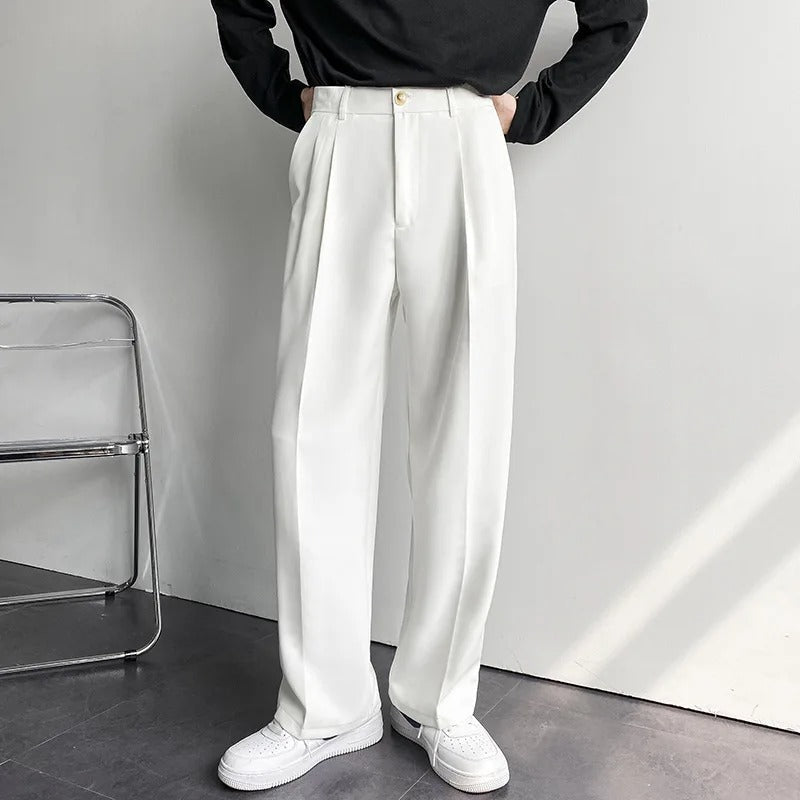 Slim Fit Anzughose | Faltendesign
